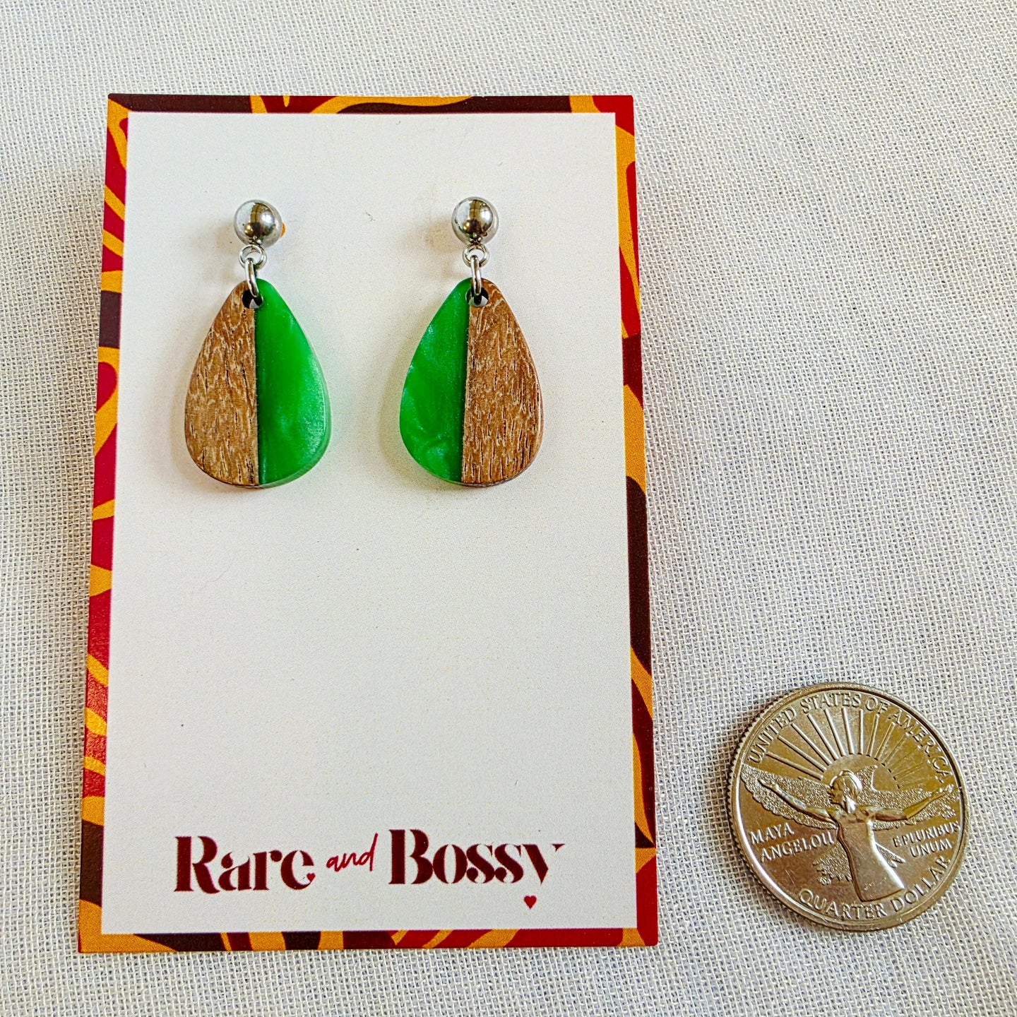Green Mini Teardrop Dangles