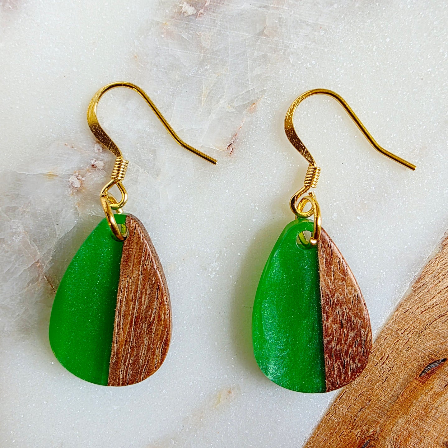 Green Mini Teardrop Dangles