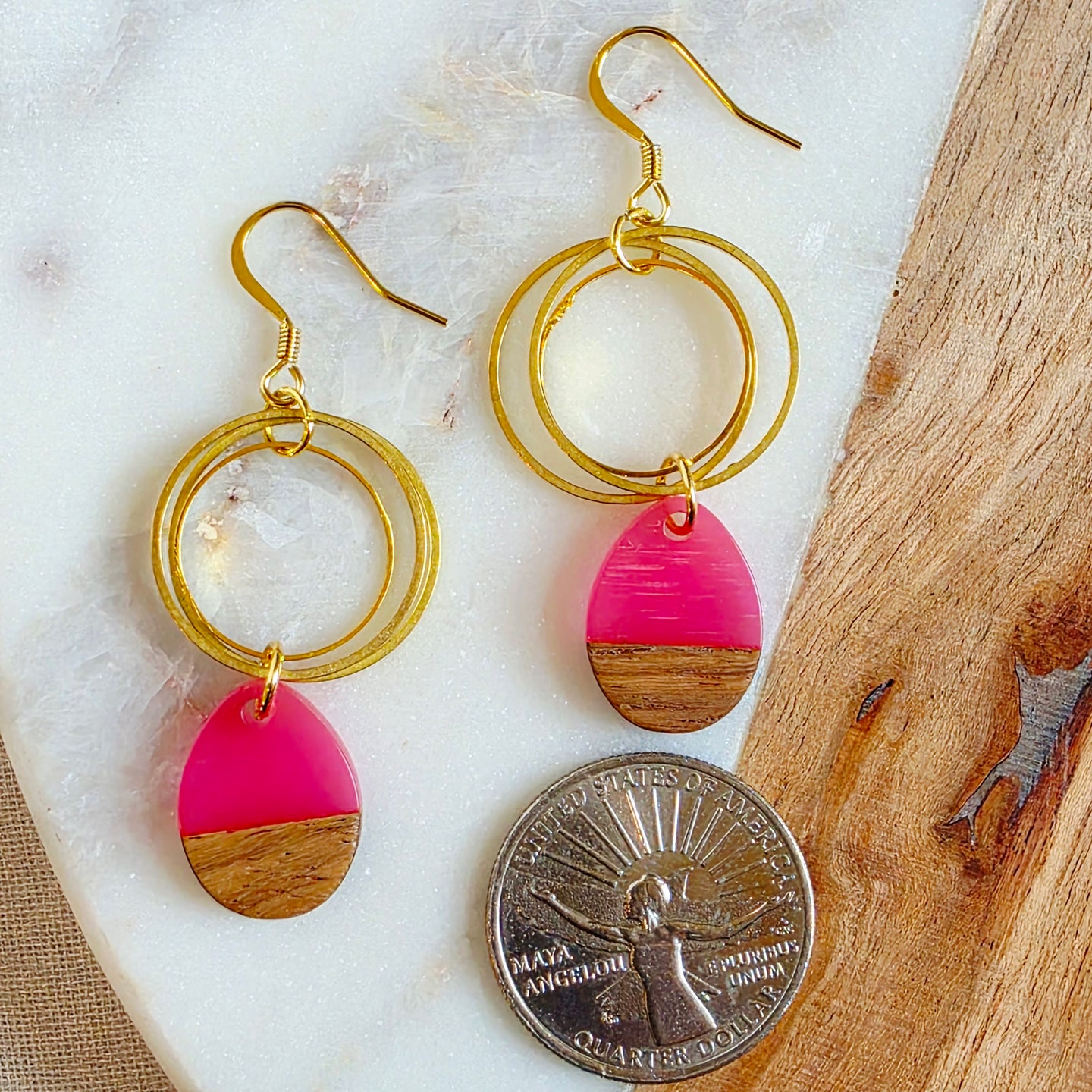 Hot Pink Mini Teardrop Dangles