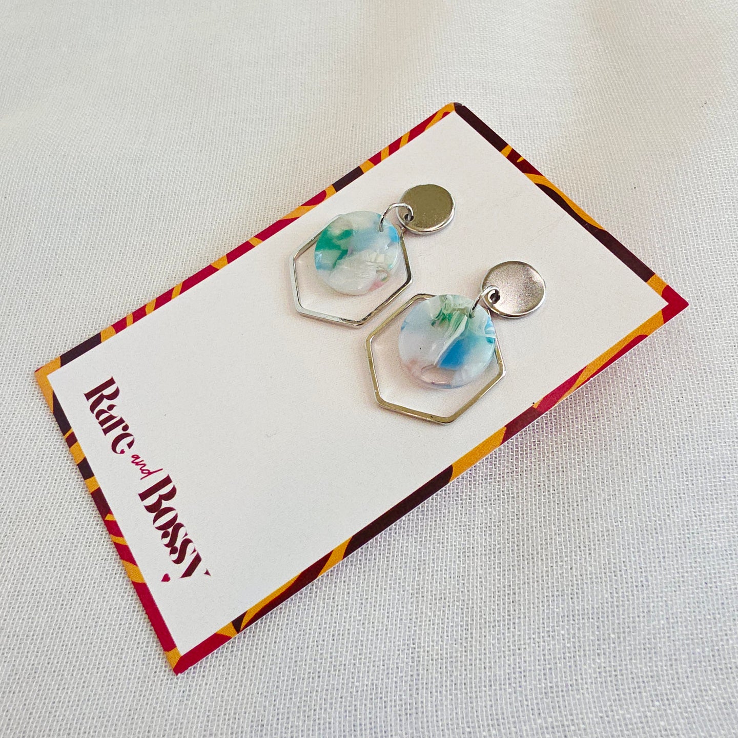 Light Green Hexagon Layered Dangles