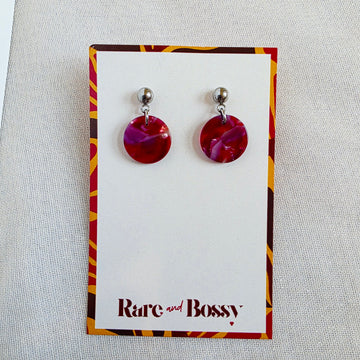 Red Mini Circle Dangles