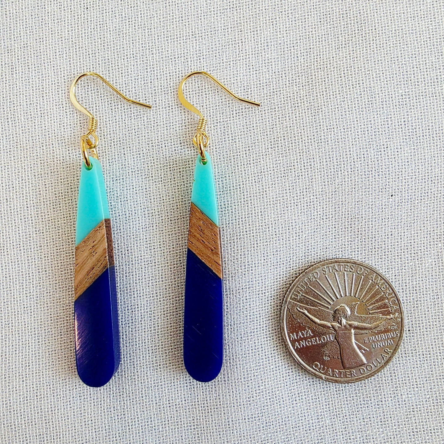 Multi Blue Teardrop Dangles