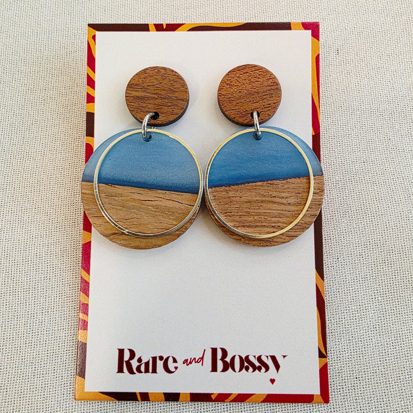 Blue Layered Circle Dangles