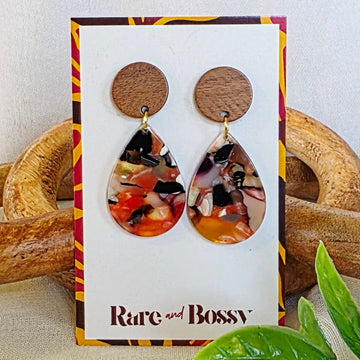 Red Mini Confetti Teardrop Dangles