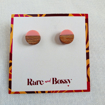 Rose Pink Circle Studs