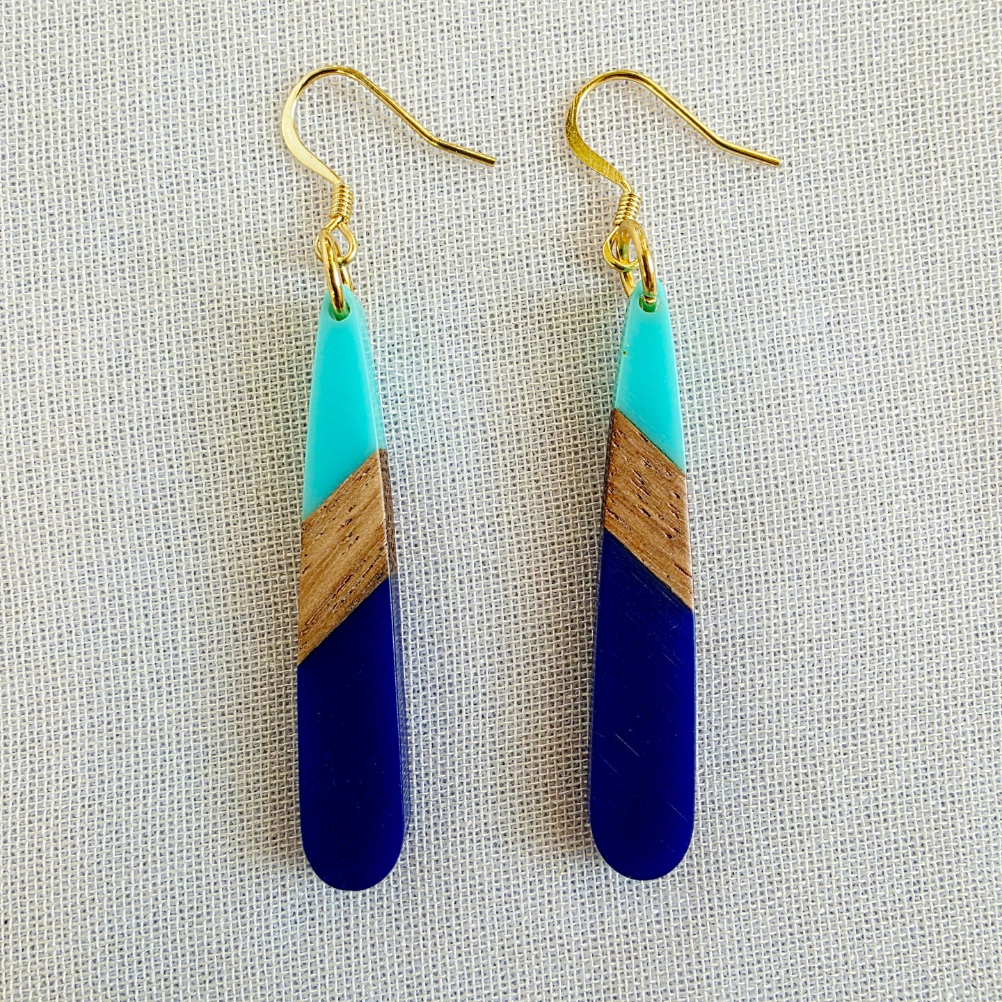 Multi Blue Teardrop Dangles