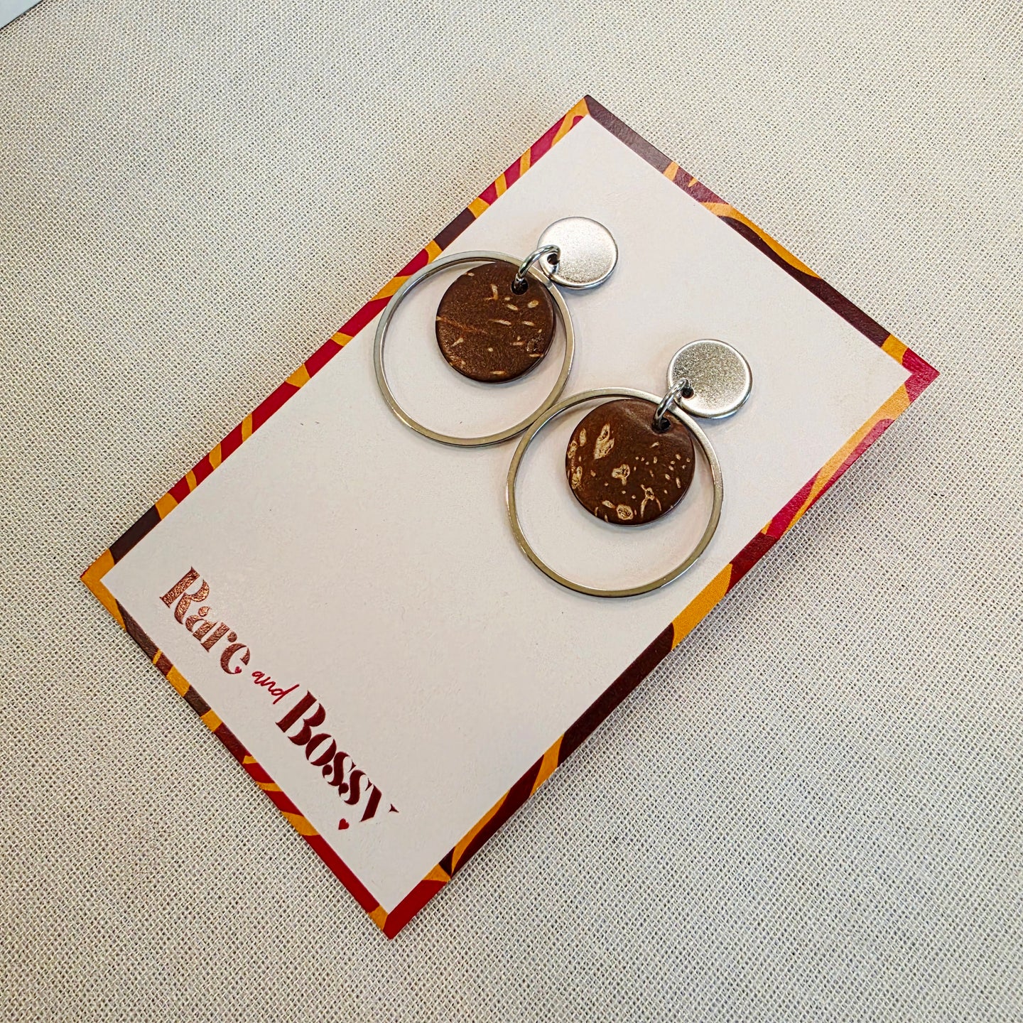 Coconut Wood Drop Dangles