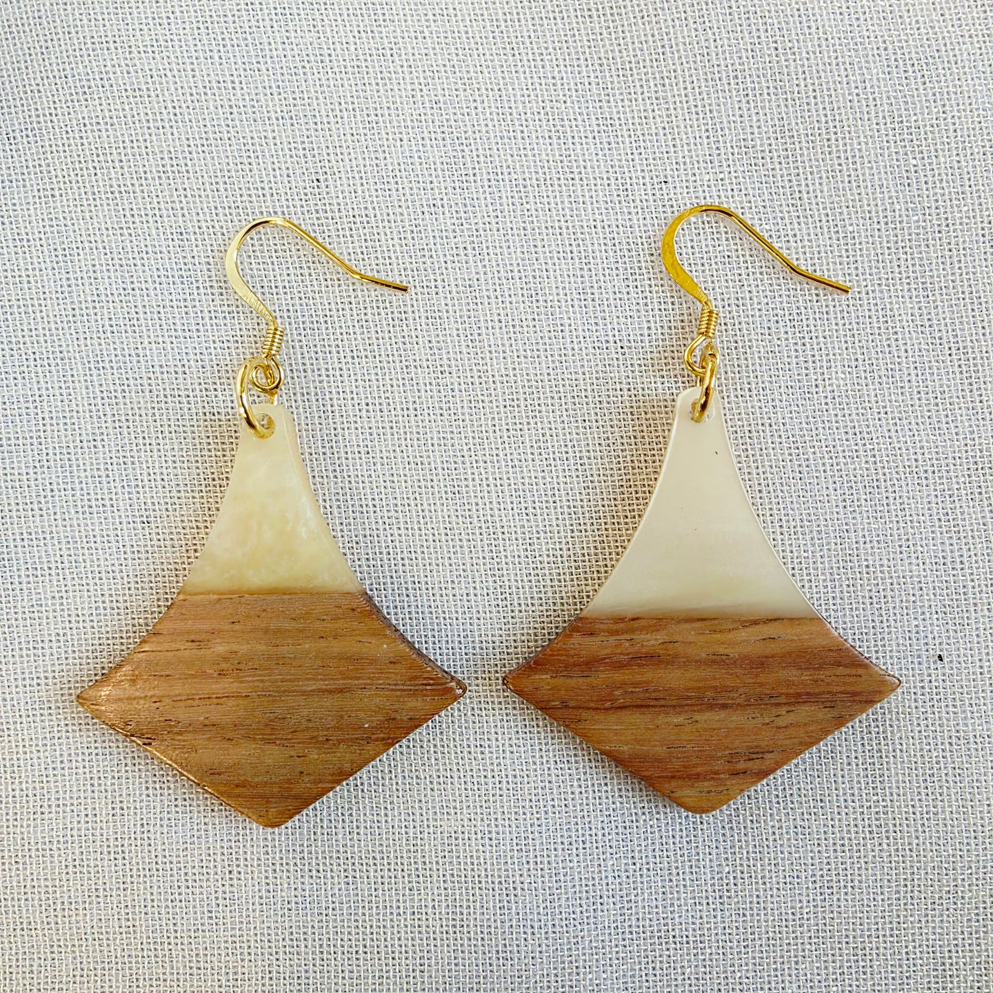 White Diamond Wood + Resin Dangles