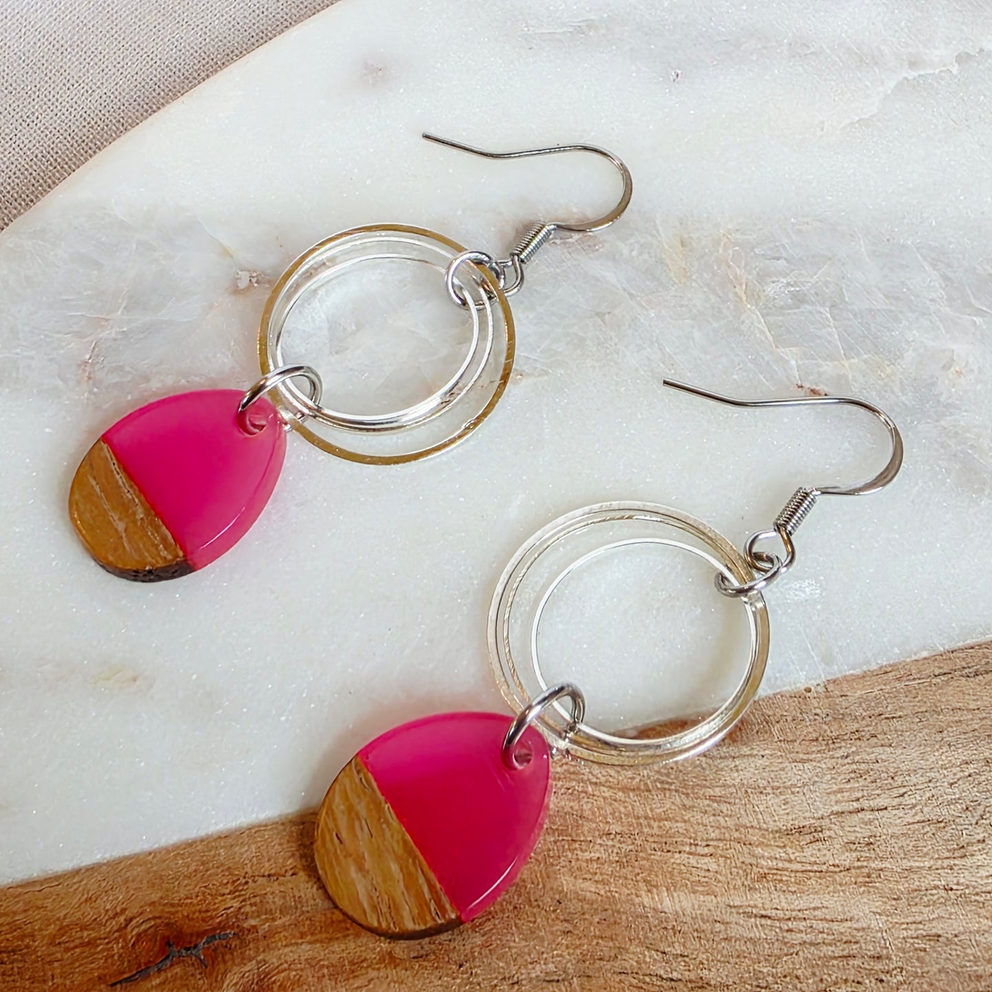 Hot Pink Mini Teardrop Dangles