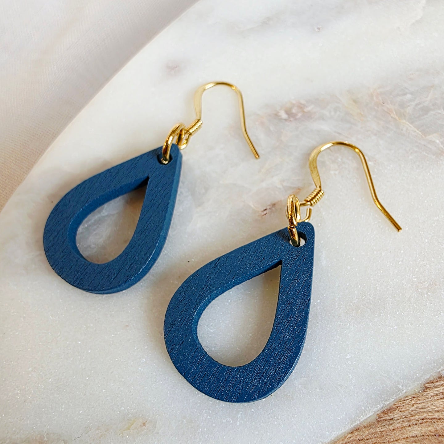 Blue Open Mini Teardrop Dangles (Dr. Amy)