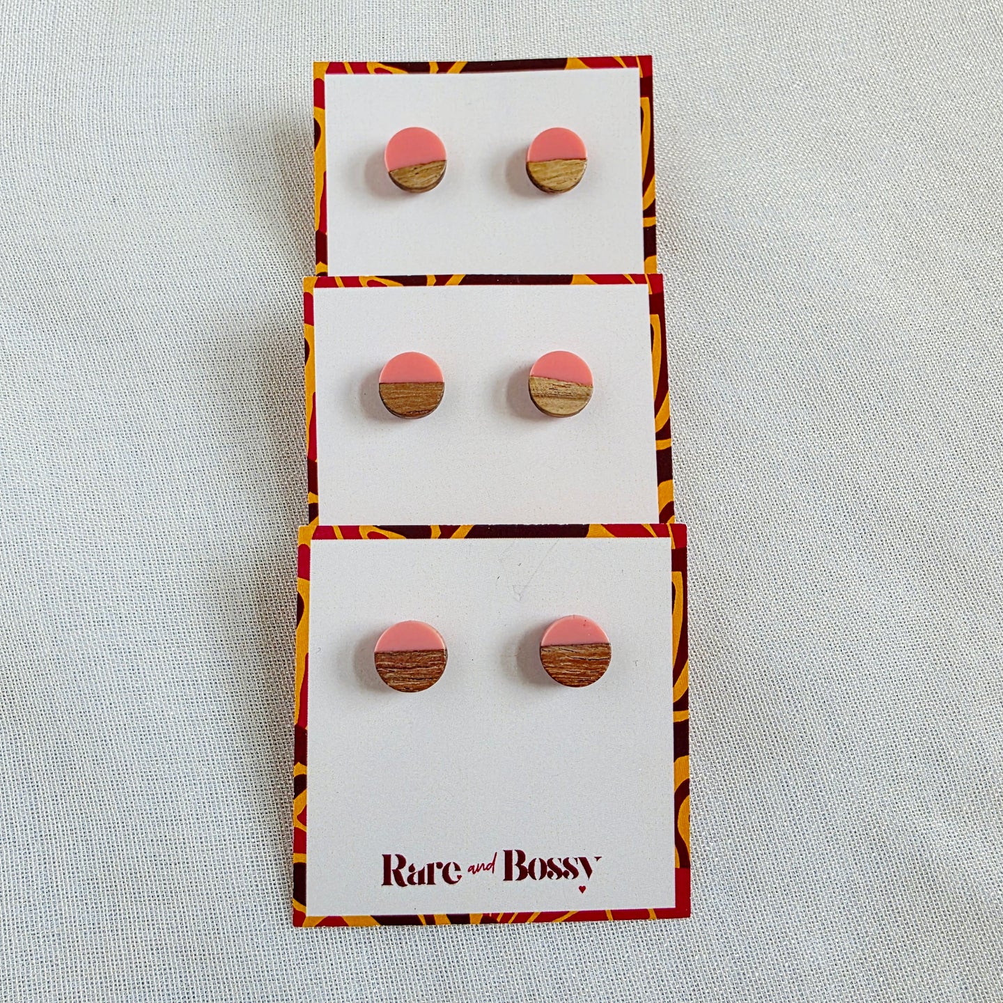 Rose Pink Circle Studs