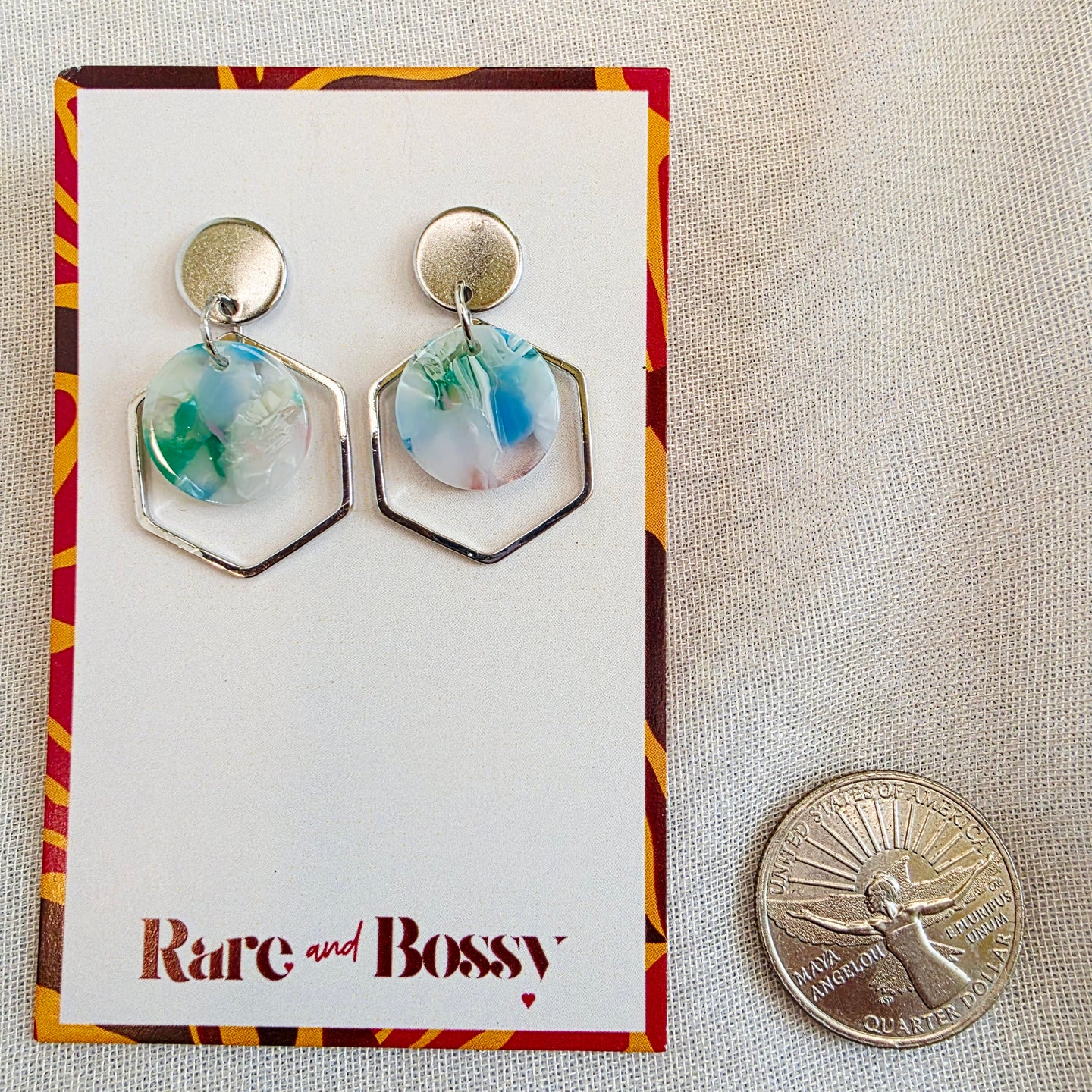 Light Green Hexagon Layered Dangles