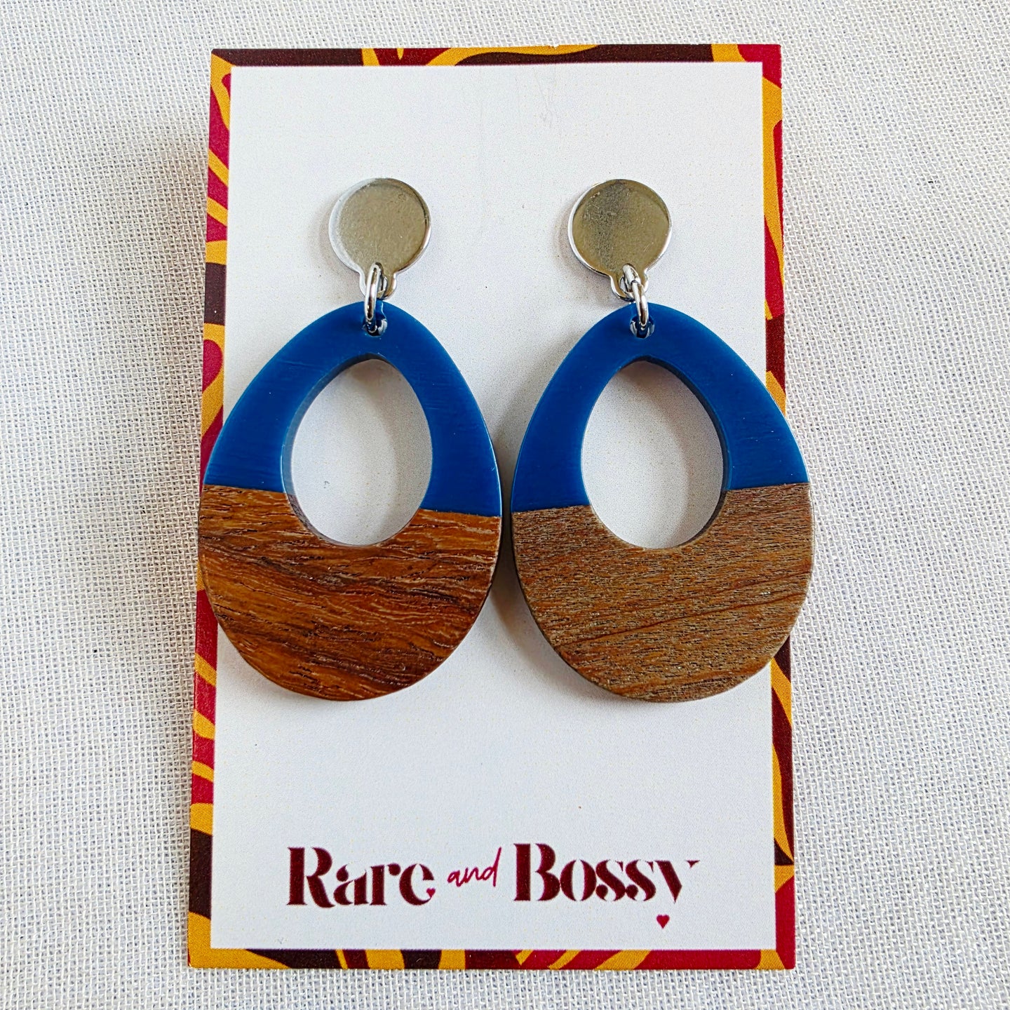 Dark Blue Open Teardrop Dangles