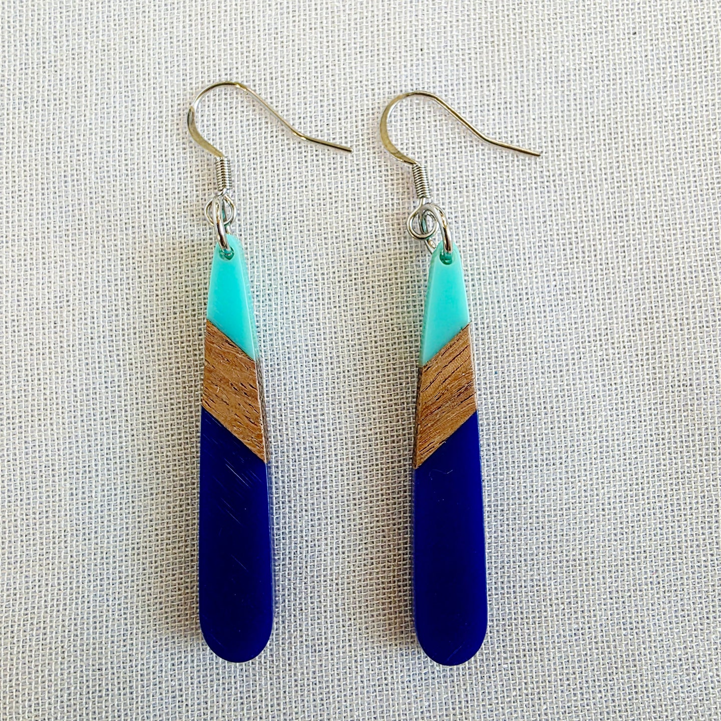 Multi Blue Teardrop Dangles