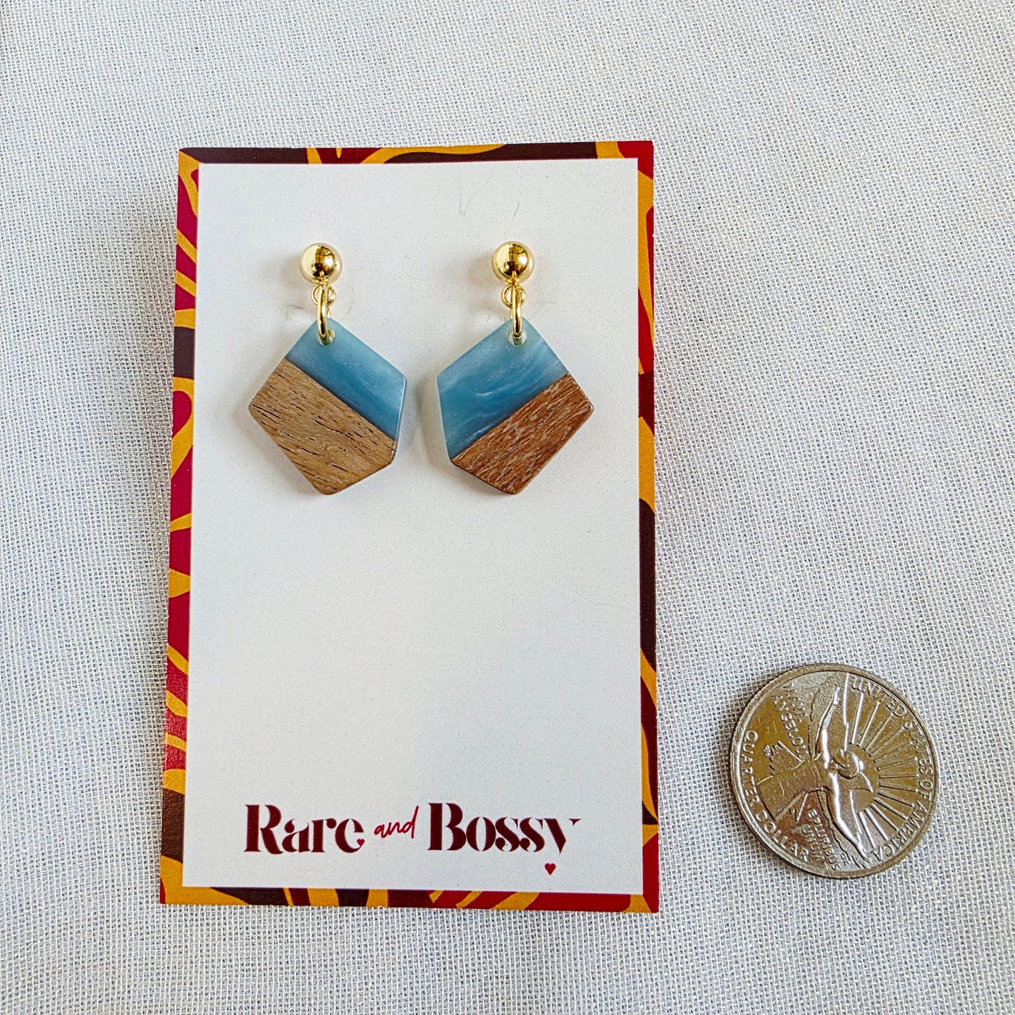 Blue Mini Pentagon Dangles