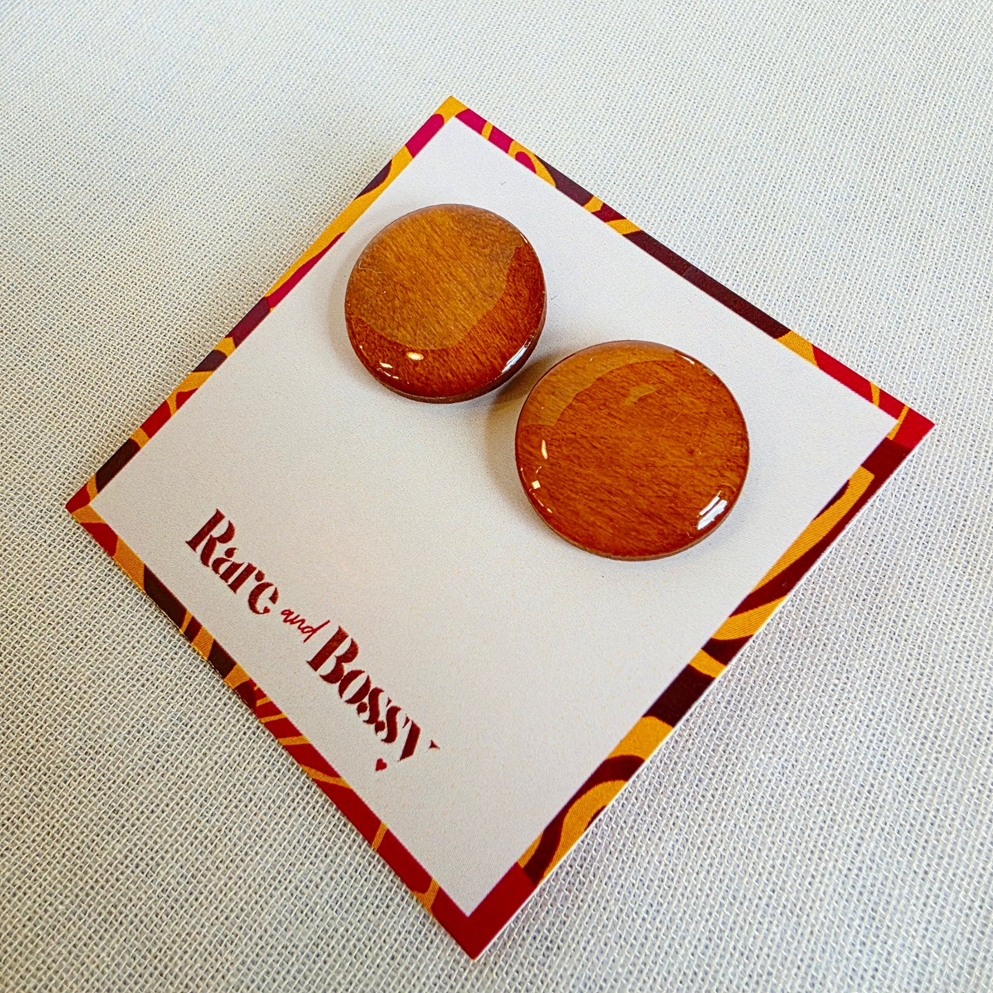 Brown Wood+Resin Studs