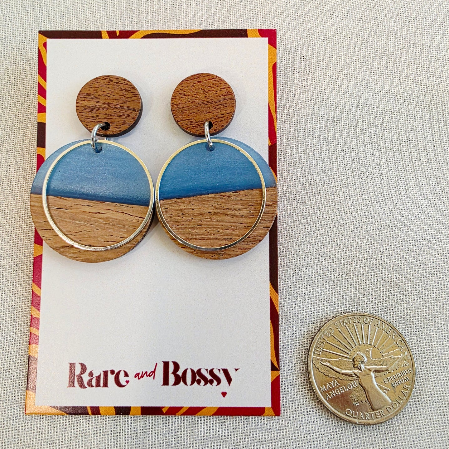 Blue Layered Circle Dangles