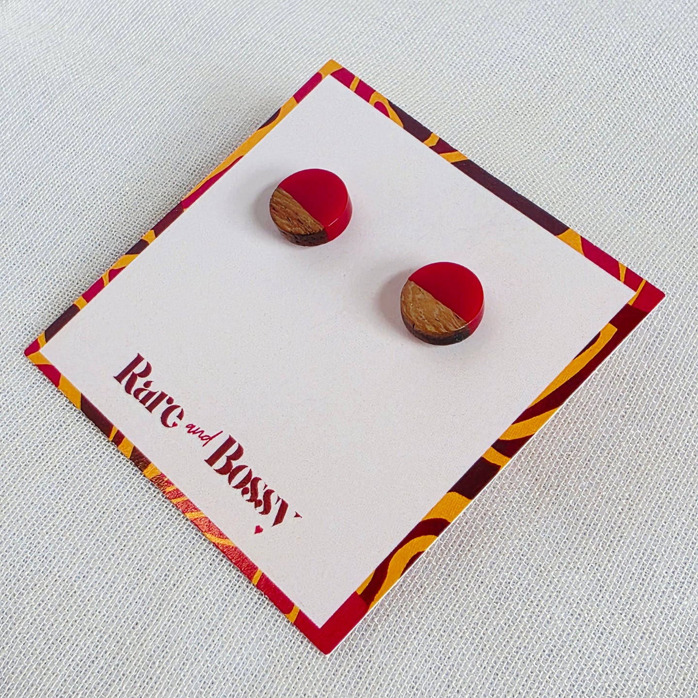 Red Wood + Resin Studs