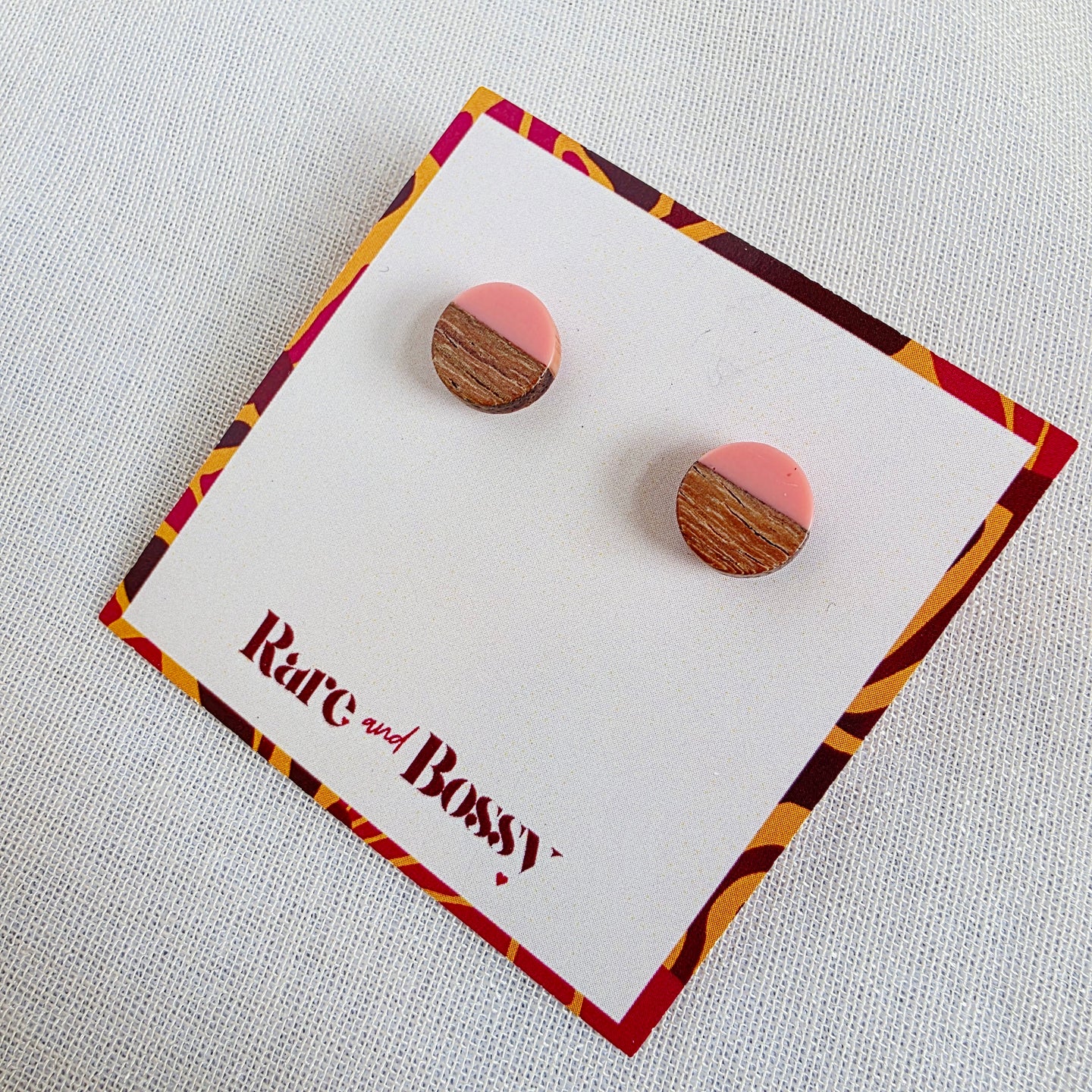 Rose Pink Circle Studs