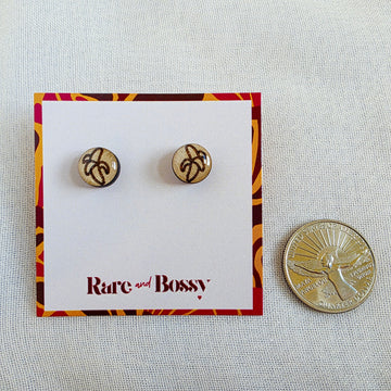 Banana Wood Resin Studs