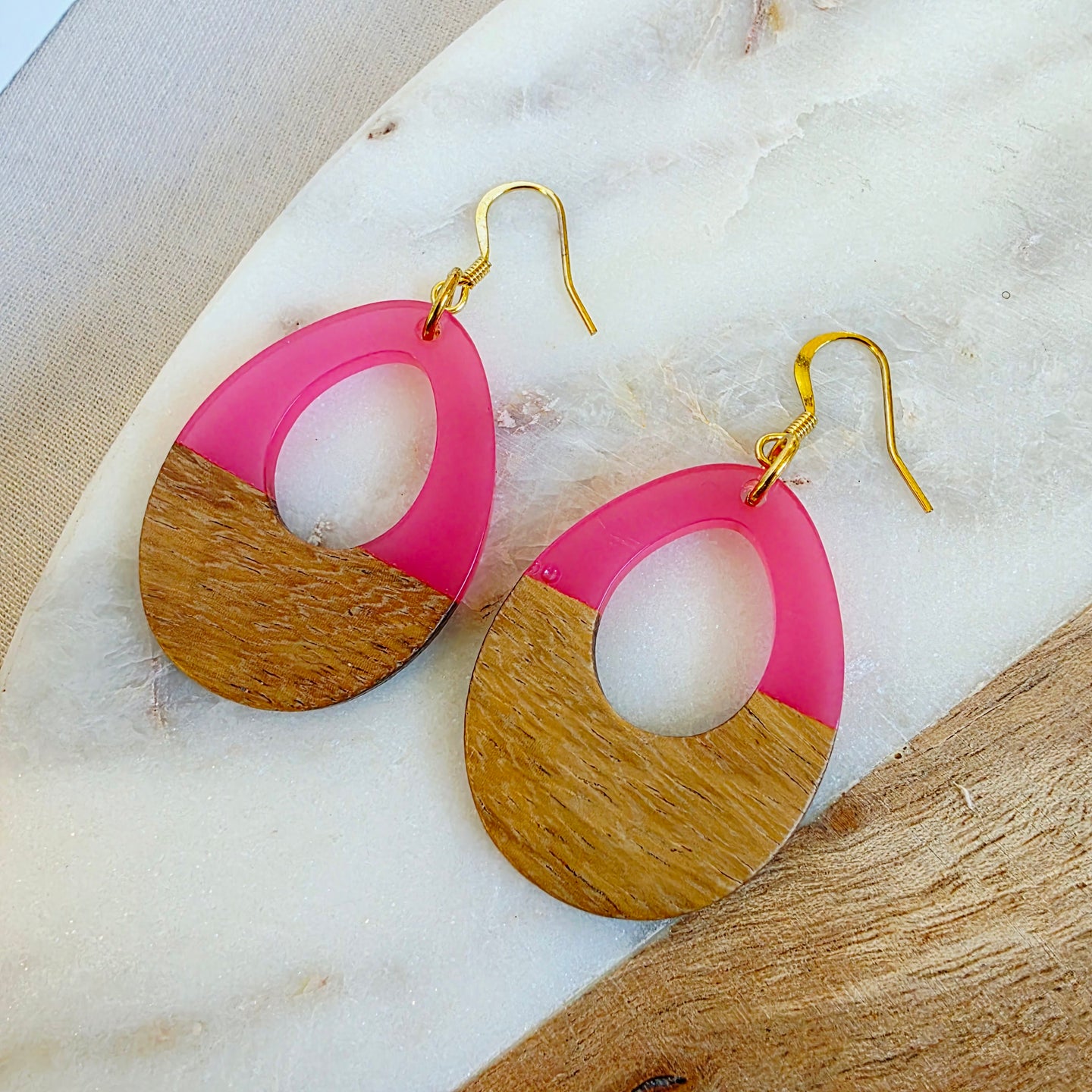 Hot Pink Teardrop Dangles
