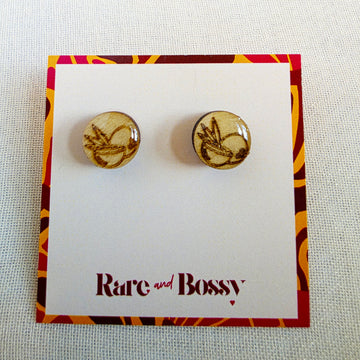 Coconut Wood Resin Studs