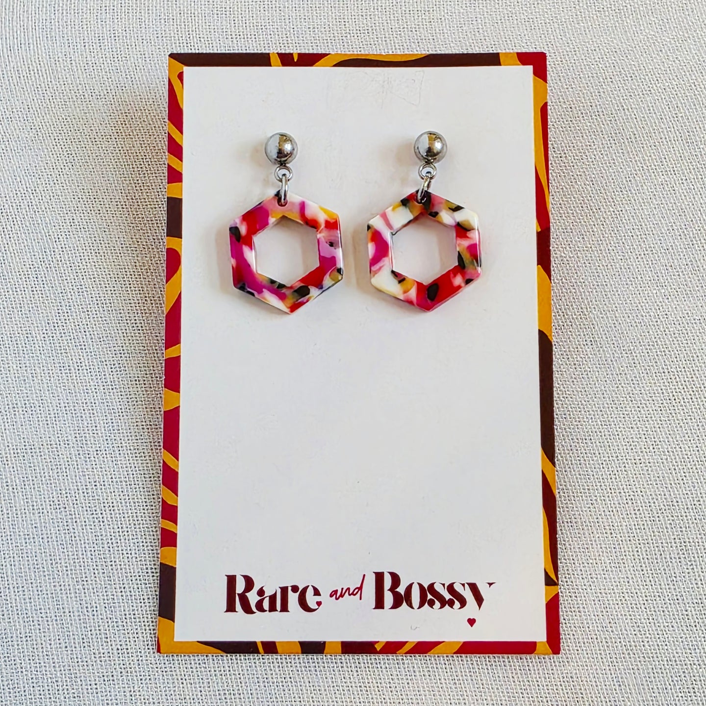 Multicolor Mini Hexagon Dangles
