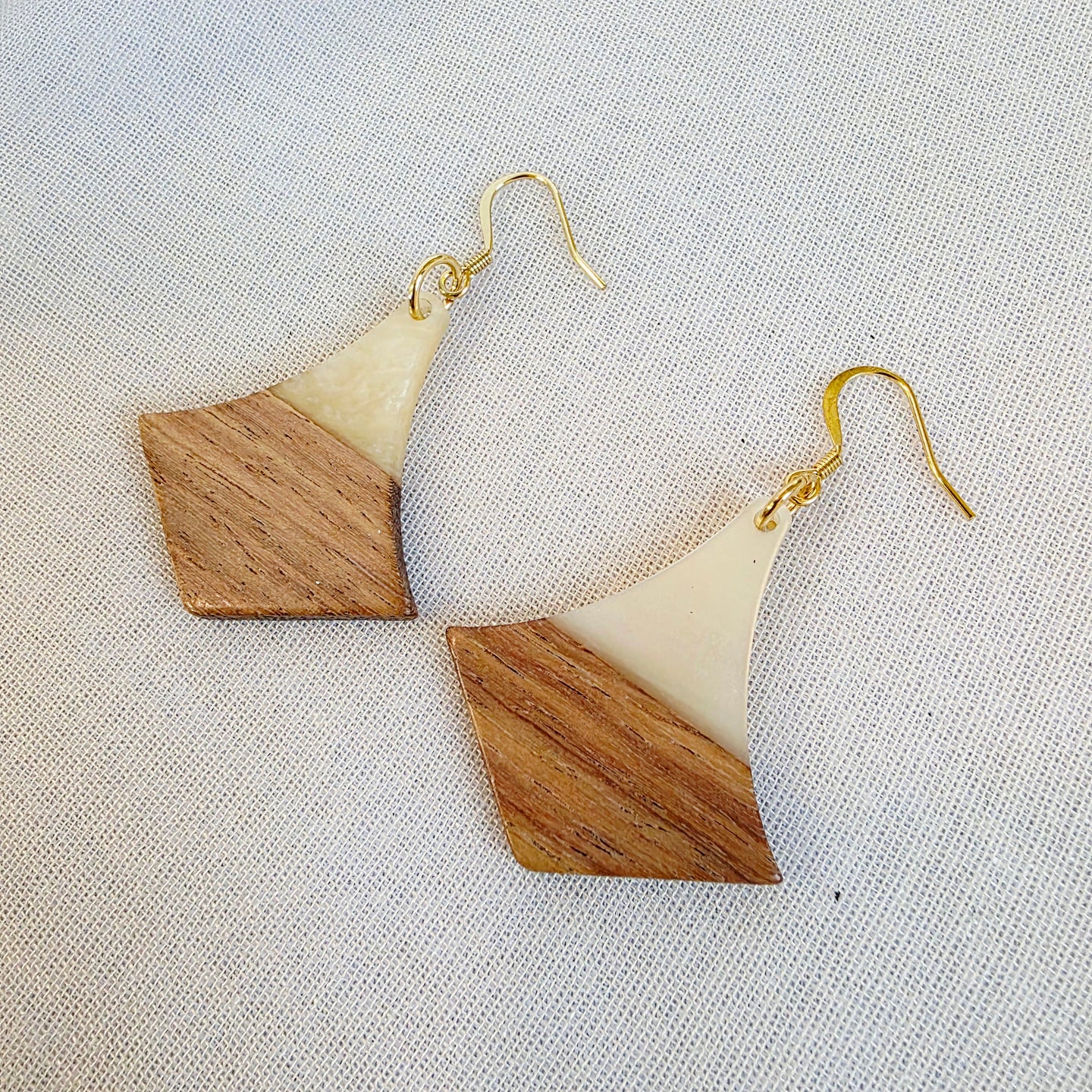 White Diamond Wood + Resin Dangles