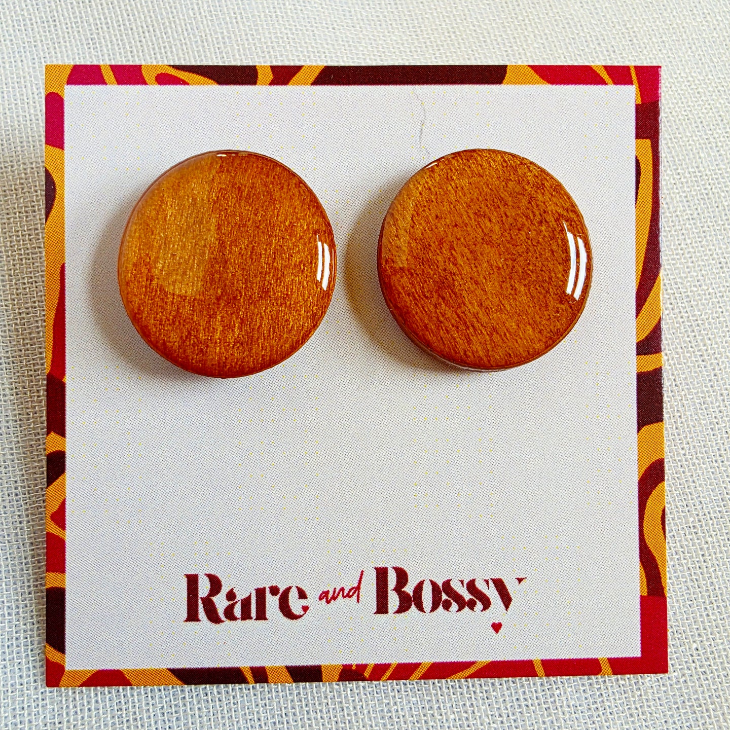 Brown Wood+Resin Studs