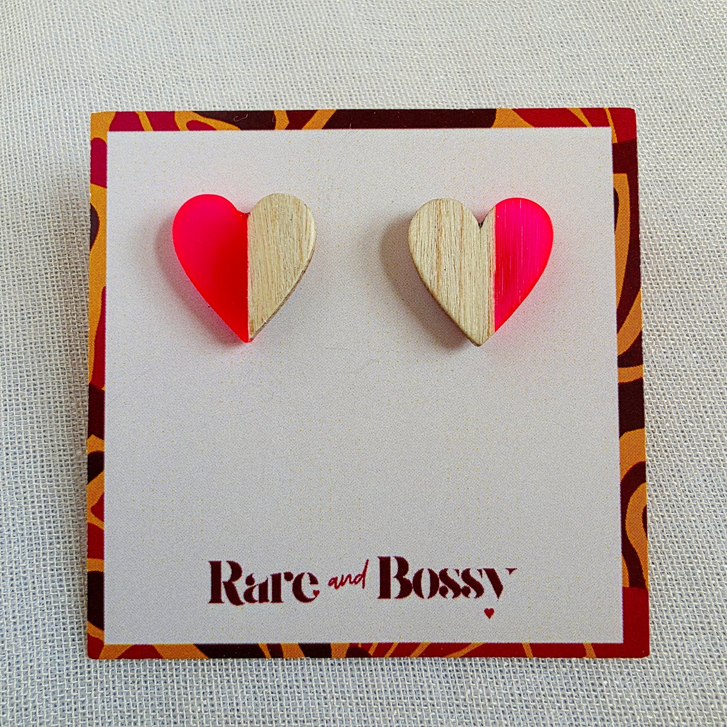 Hot Pink Heart Studs