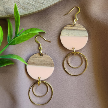 Pink Layered Drop Dangles