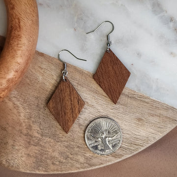 Wood Diamond Dangles