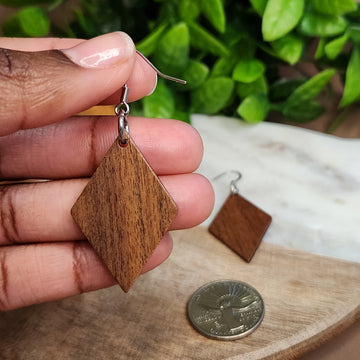 Wood Diamond Dangles