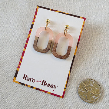 Blush Pink Open Rounded Rectangle Dangles