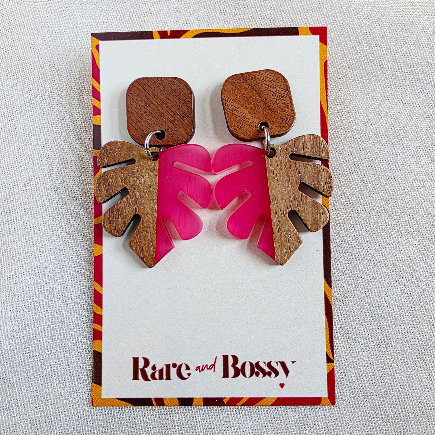 Pink Leaf Dangles