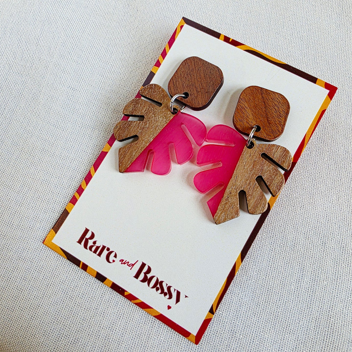 Pink Leaf Dangles