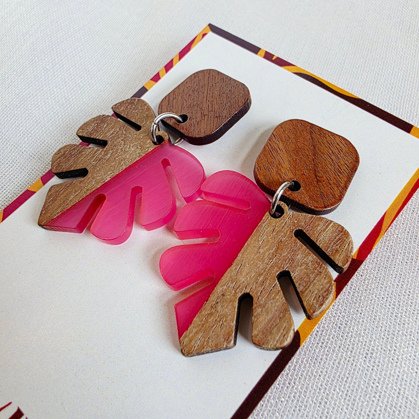 Pink Leaf Dangles