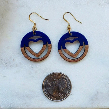 Purple Heart Cutout Dangles