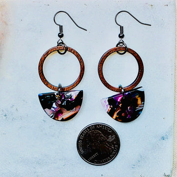 Purple Half Circle Layered Dangles