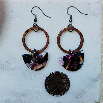 Purple Half Circle Layered Dangles