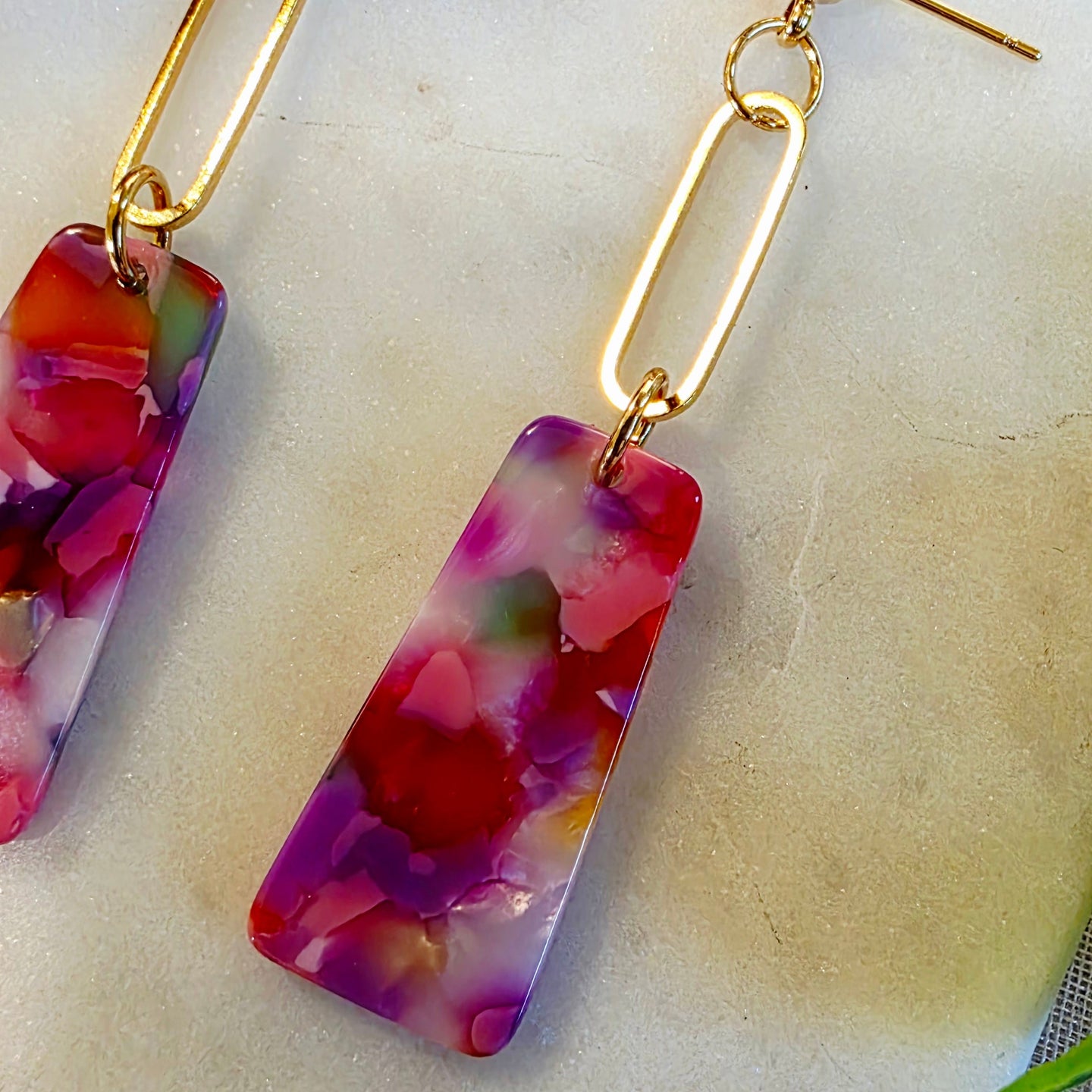 Purple Trapezoid Layered Dangles