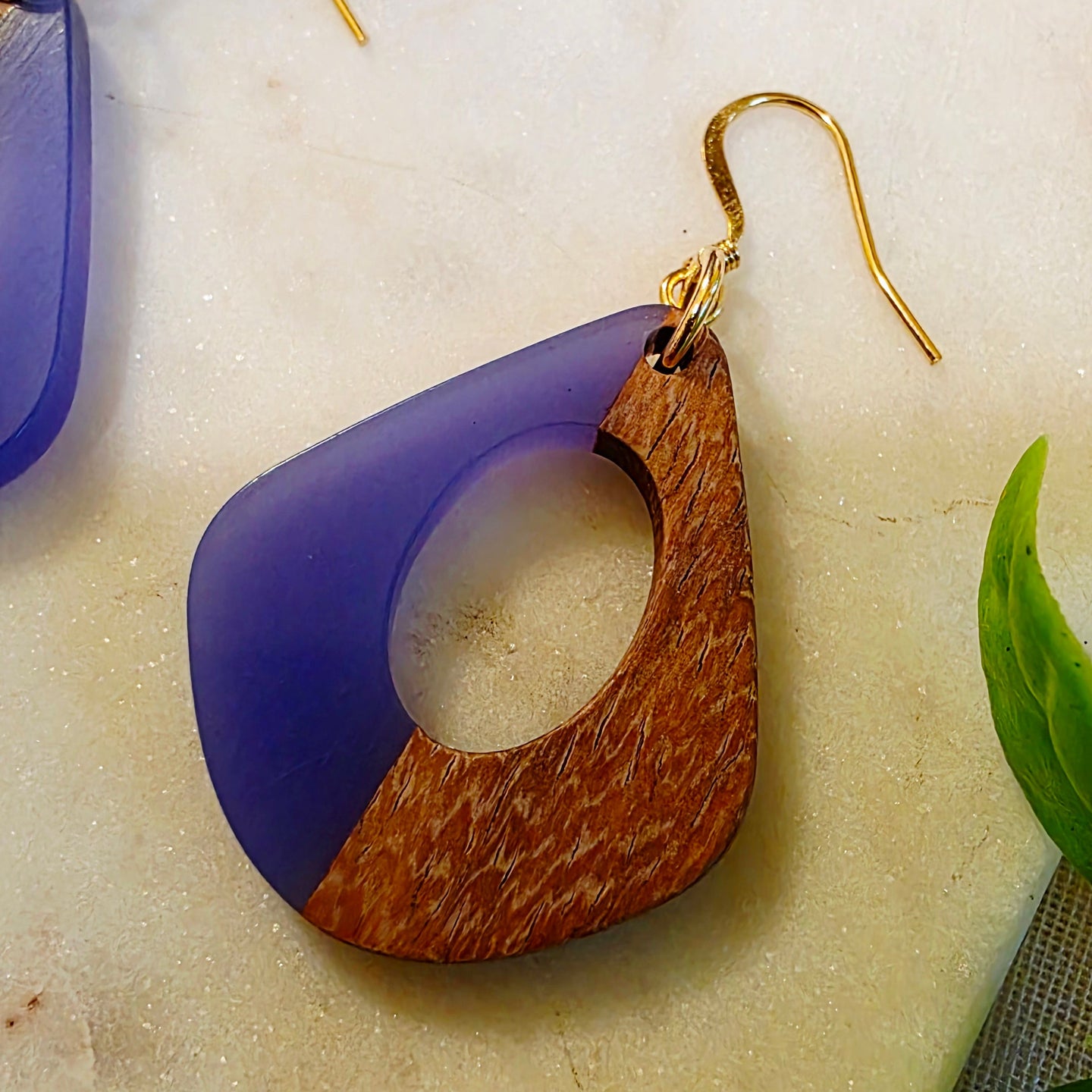 Purple Open Teardrop Dangles