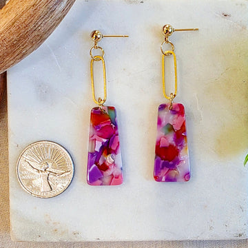 Purple Trapezoid Layered Dangles