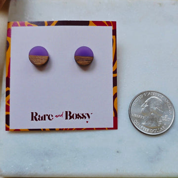 Purple Mini Circle Studs