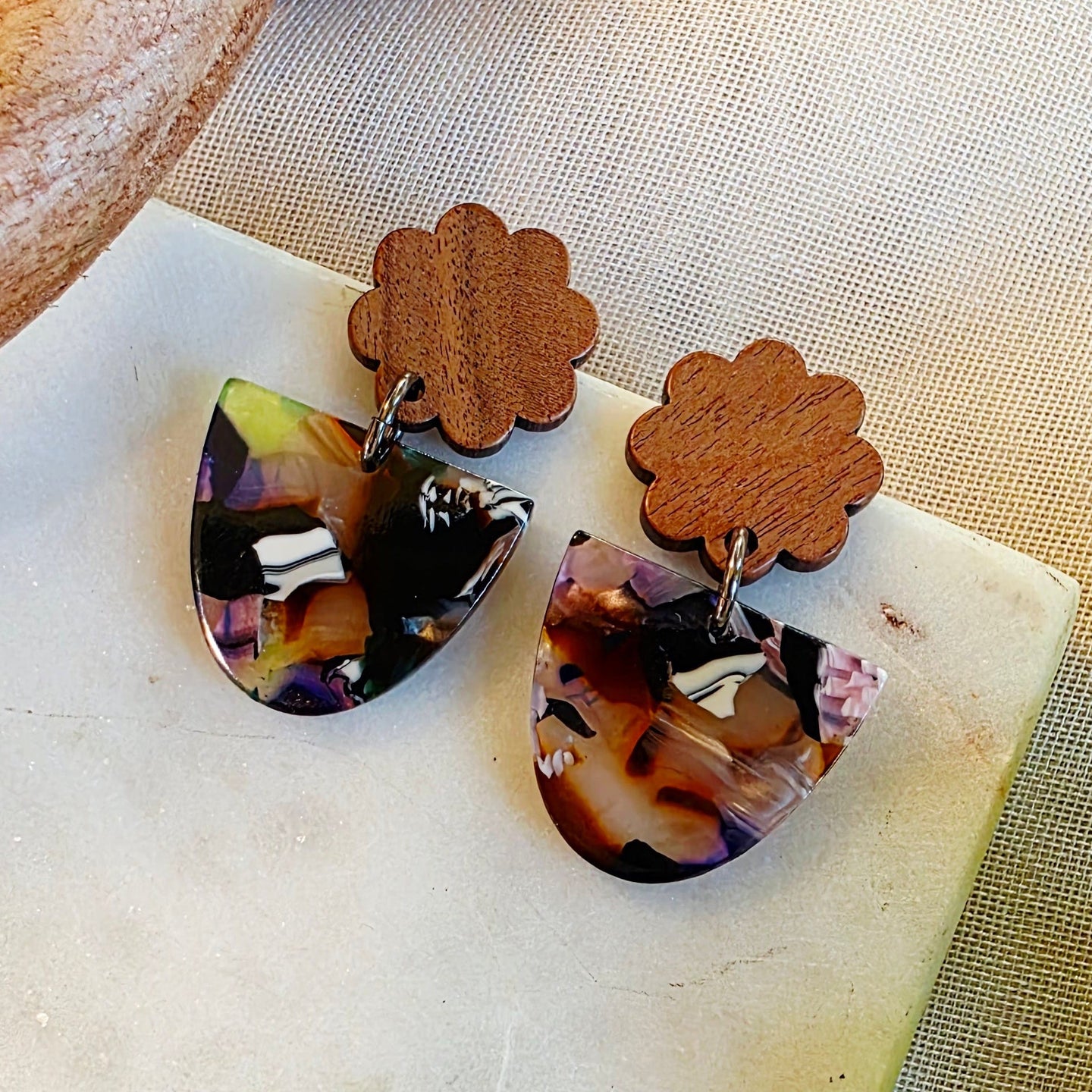 Purple Half Circle Dangles