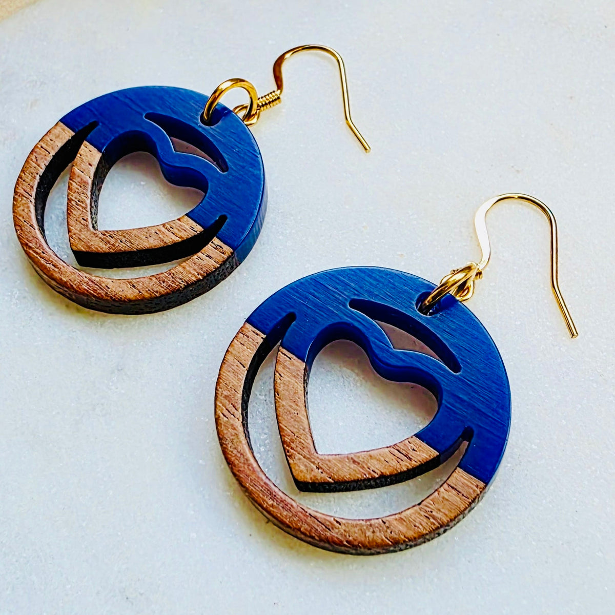 Purple Heart Cutout Dangles