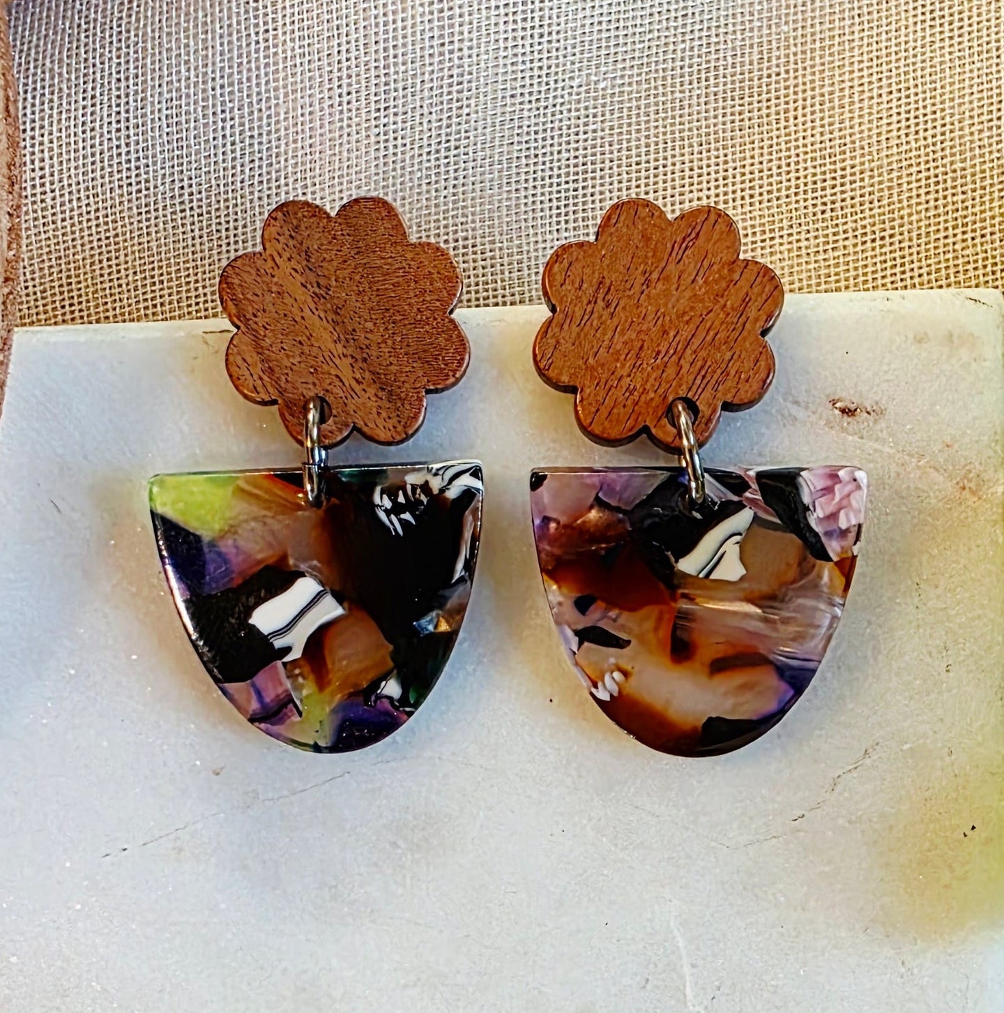Purple Half Circle Dangles