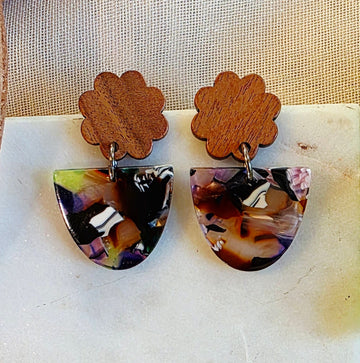 Purple Half Circle Dangles