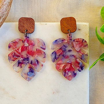 Purple Leaf Marbled Dangles 2