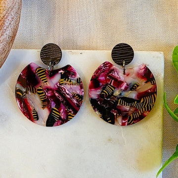 Purple Notched Round Dangles